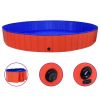 Foldable Dog Swimming Pool Red 118.1"x15.7" PVC