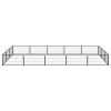 16-Panel Dog Playpen Black 39.4"x19.7" Powder-coated Steel