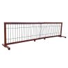 Wooden dog gate, free standing wire mesh pet gate, expandable,MAHOGANY