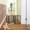 Pet Gate - Dog Gate for Doorways, Stairs or House - Freestanding, Folding, brown, Arc Wooden