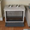 38 Inch Heavy-Duty Gray Dog Crate Furniture