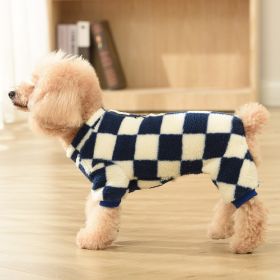 Four Legged Woolen Clothes With Lamb Fleece (Option: Blue-L)