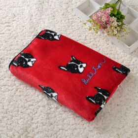 Dog Kennel Coral Fleece Blanket (Option: Jarre Aero Bull Red-40x 60cm)