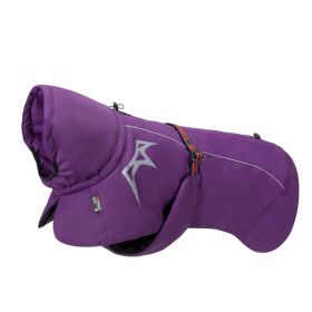 Pet Dog Cotton-padded Clothes Autumn And Winter Waterproof Warm With Velvet (Option: Purple-Back Length 25cm)