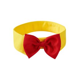 Pet Collar Knot Velcro Adjustable Bow Tie (Option: Reddish Yellow-S)