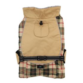 Alpine All Weather Dog Coat (Color: Beige Plaid, size: small)