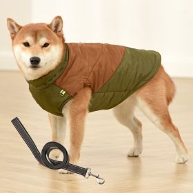 Vest Medium Sized Large Dog Cotton Suit (Option: Khaki with rope-S)