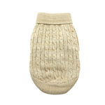 Dog Cable Knit 100% Cotton Sweater (Color: Oatmeal, size: large)