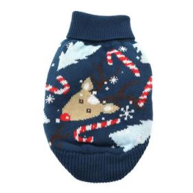 Dog Cable Knit 100% Cotton Sweater (Color: Ugly Reindeer, size: X-Large)