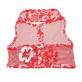 Cool Mesh Harness Hawaiian Hibiscus (Color: Red, size: X-Small)