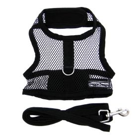 Cool Mesh Dog Harness (Color: Solid Black, size: X-Small)