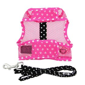 Cool Mesh Dog Harness Under the Sea Collection (Color: Sunglasses Pink and Black Polka Dot, size: X-Small)