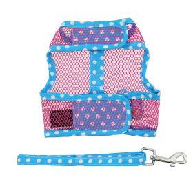 Cool Mesh Dog Harness Under the Sea Collection (Color: Pink and Blue Flip Flop, size: X-Small)