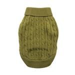 Dog Cable Knit 100% Cotton Sweater (Color: Herb Green, size: medium)