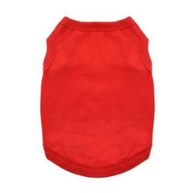 100% Cotton Dog Tanks (Color: Flame Scarlet Red, size: 3X-Large)