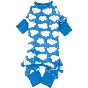 Cuddle Pup Dog Pajamas (Color: Fluffy Clouds Blue, size: large)