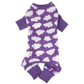 Cuddle Pup Dog Pajamas (Color: Fluffy Clouds  Purple, size: large)