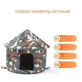 Stray cat and dog removable and Waterproof house; The best gift for a stray cat and dog; pet cage; removable and washable tent (colour: M code, size: Round dimple color)