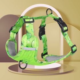 dog Harnesses; New style dog chest strap vest type big dog chest strap explosion-proof flush walking dog rope reflective pet traction rope (Specification (L * W): XL, colour: Green)