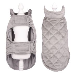 Velvet Pet Clothes Autumn And Winter Warm (Option: Gray-L)