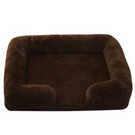 Plush Round Pet Bed Dog Bed Winter (Option: M27 Brown-L No Inner Sleeve)