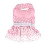 Polka Dot and Lace Dog Dress Set with Leash (Color: Pink, size: X-Small)