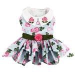 Pink Rose Harness Dress with Matching Leash (size: X-Small)