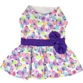 Purple Butterfly Dog Dress with Matching Leash (size: X-Small)