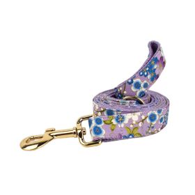 Purple And Wind Floral Dog Collar Hand Holding Rope Metal Bandana Bow Strap Out Shit Bag (Option: Dog Leash-XS)