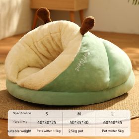 Warm Velvet Padded Thickened Small Dog Nest (Option: Avocado Green-L)