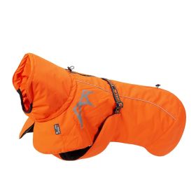 Pet Dog Cotton-padded Clothes Autumn And Winter Waterproof Warm With Velvet (Option: Orange-Back Length 70cm)