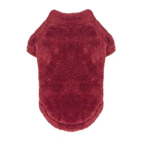 Soft Plush Pullover (Color: Burgundy, size: X-Small)