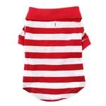 Polos Striped (Color: Flame Scarlet Red & White, size: 2X-Large)