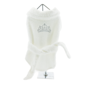 Luxury Dog Bath Robe (Color: Silver Tiara, size: X-Small)