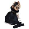 Black Wool  Dog Coat Harness  Fur Collar with Matching Leash