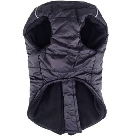 Zip up Dog Puffer Vest (Color: Black, size: X-Large)