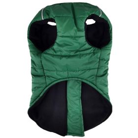 Zip up Dog Puffer Vest (Color: Dark Green, size: X-Small)